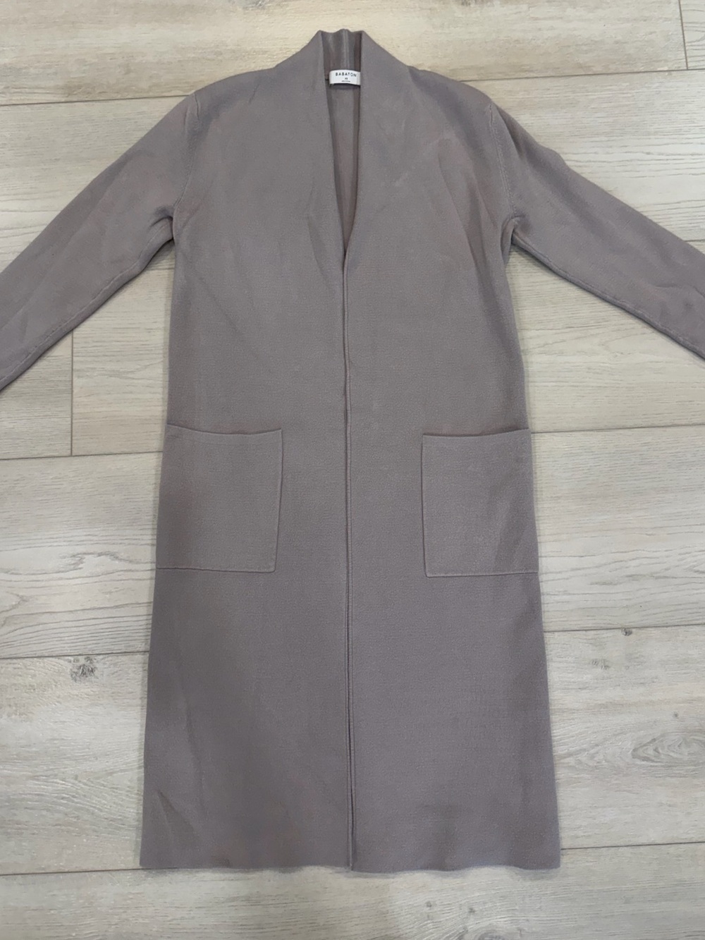 Aritzia Babaton Duster Cardigan Open Front Sweater Taupe XS